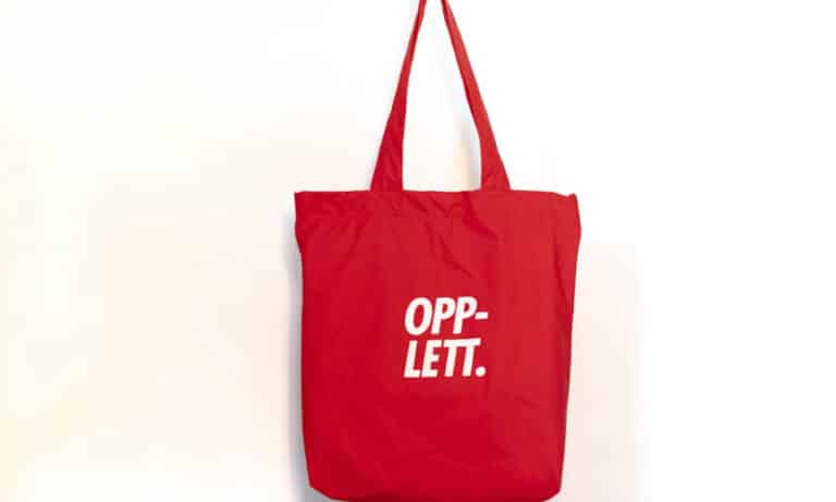 Klesstrykk handlenett rød